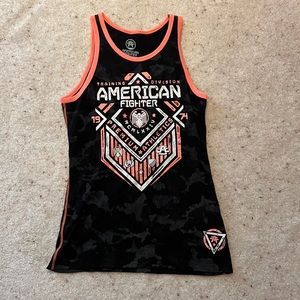 SM black/gray camo American Fighter tank top